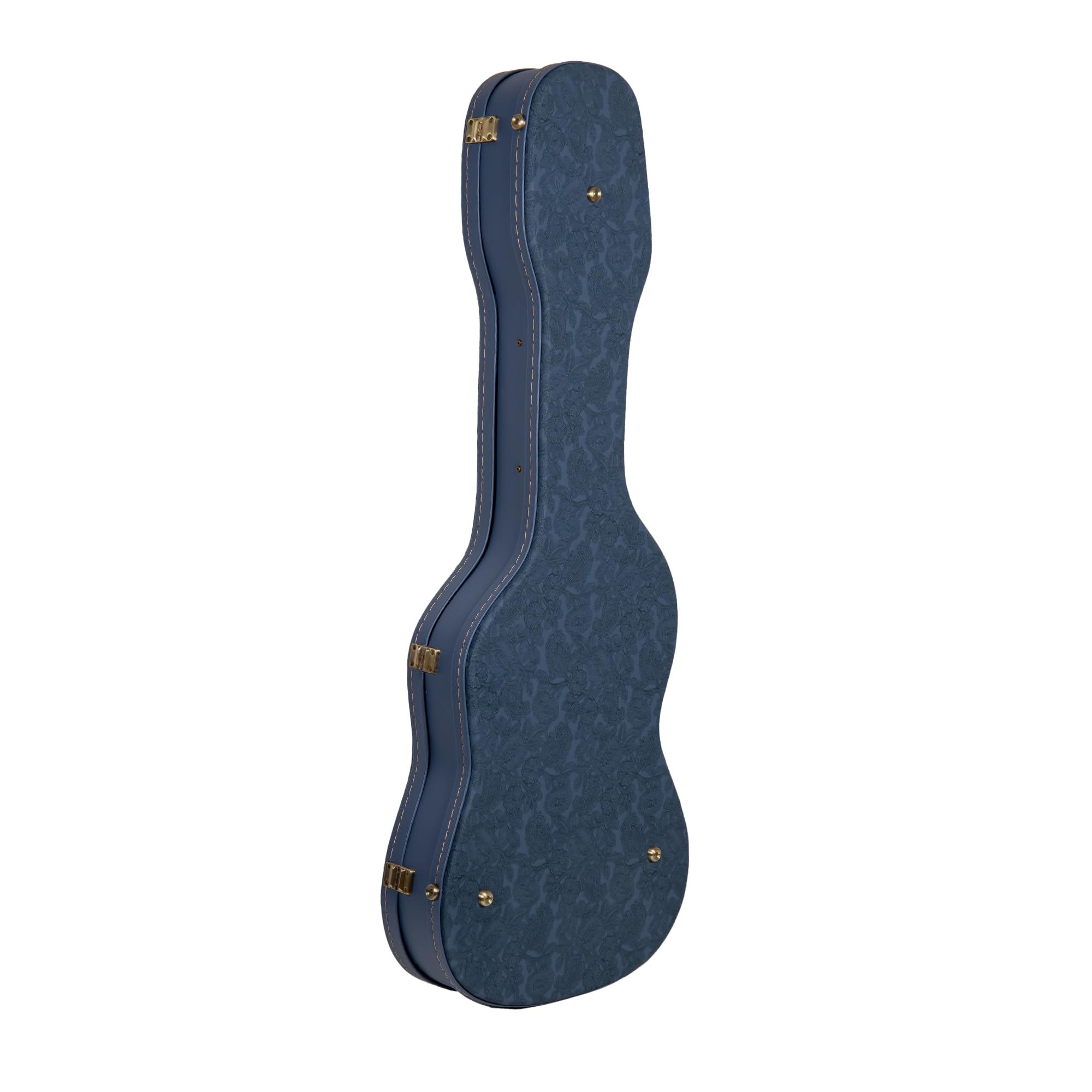 Crossrock Relief Series-Holzkoffer für Telecaster- und Stratocaster-Modelle, mit stark strukturierter Oberfläche, Kunstfell in Nerzoptik, Edelstahlverschlüssen – Rauchblau (CRW630STSB)