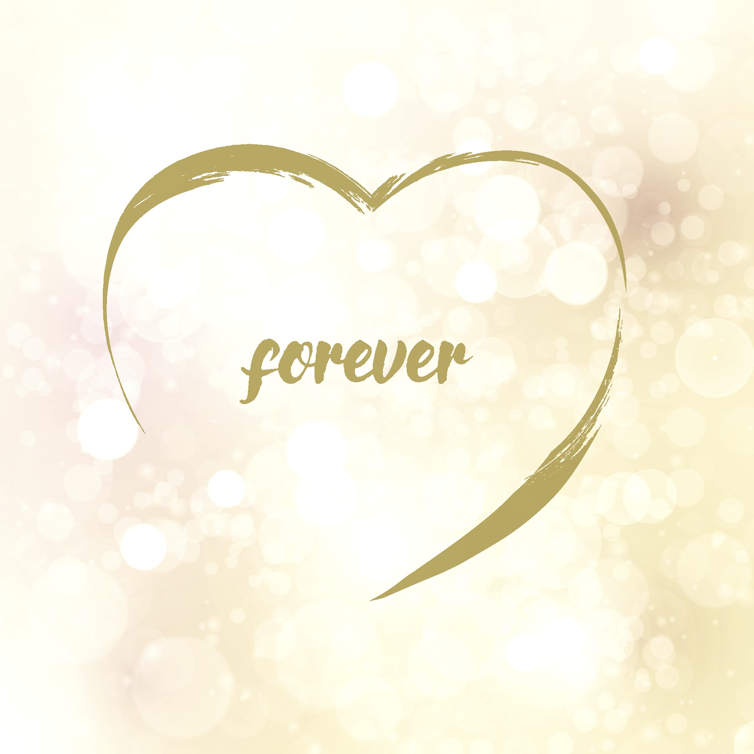 20 Napkins Forever in the Heart | Gold | Love | Wedding | Table Decoration 33 x 33 cm