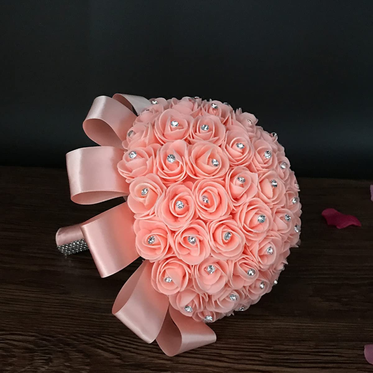 Bouquets de fleurs de mariage en fausses roses de 10 pouces - 7