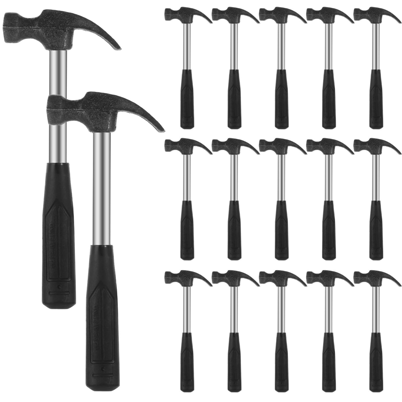 20 mini martillos de garra, martillos pequeños para los más pequeños, martillos domésticos de plástico con asas de goma antideslizantes, removedor de uñas de pared, mini martillos de trineo