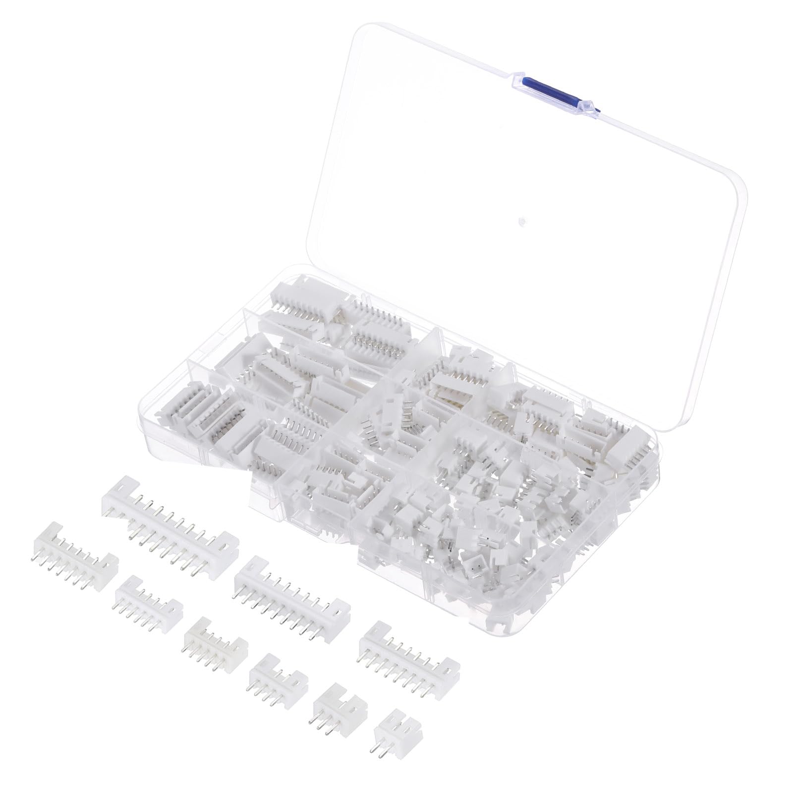 QUARKZMAN 185 Stück JST-XH Stecker, 2/3/4/5/6/7/8/9 Pin Weiblicher Männlich Pin-Header Adapter, 2.54mm Abstand