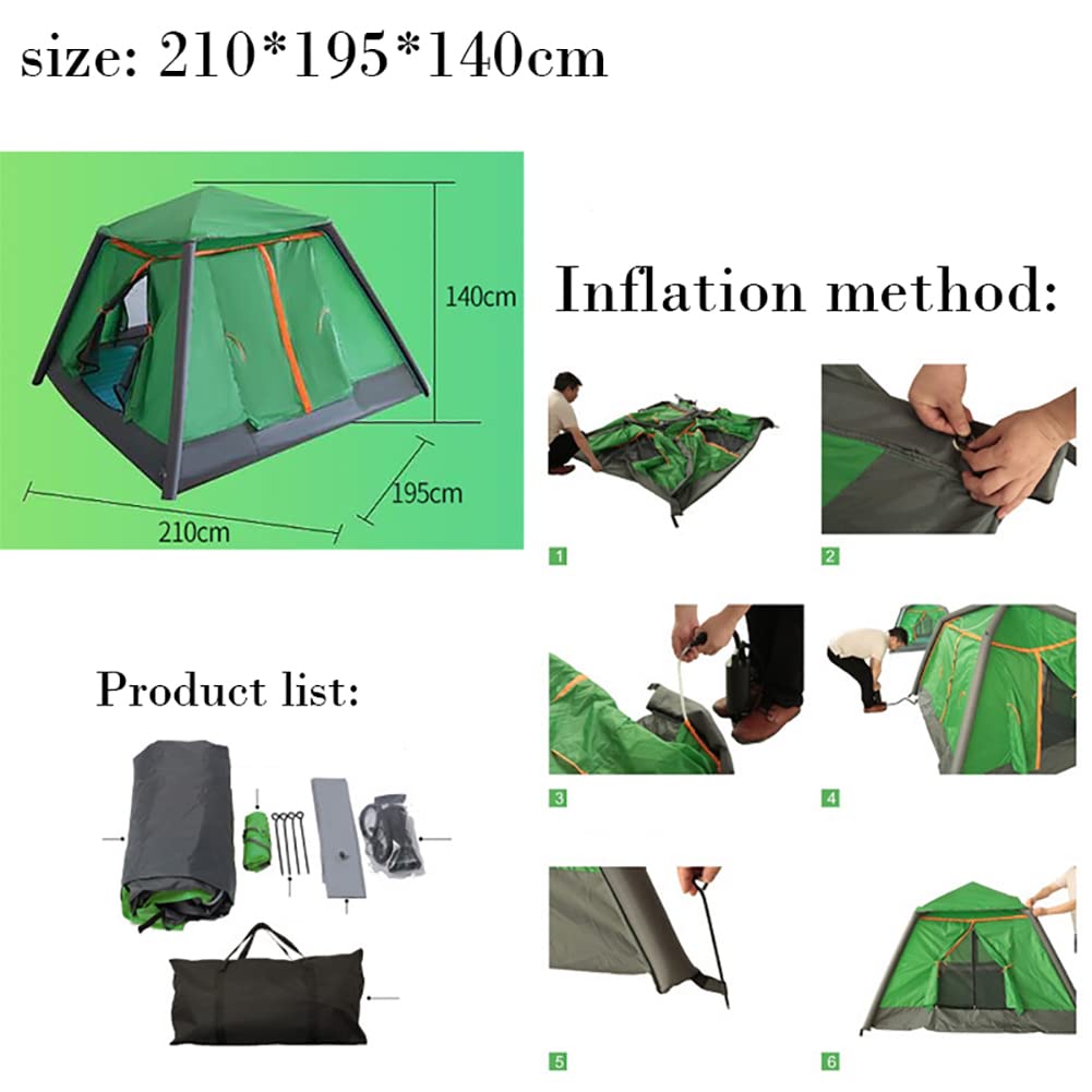 Nadmuchiwany namiot na zewnątrz, 2 3 4 osoby Namiot kempingowy, z pompą powietrza i torbą do noszenia. Składane namioty domowe, dla rodziny, na zewnątrz, kemping, turystyka