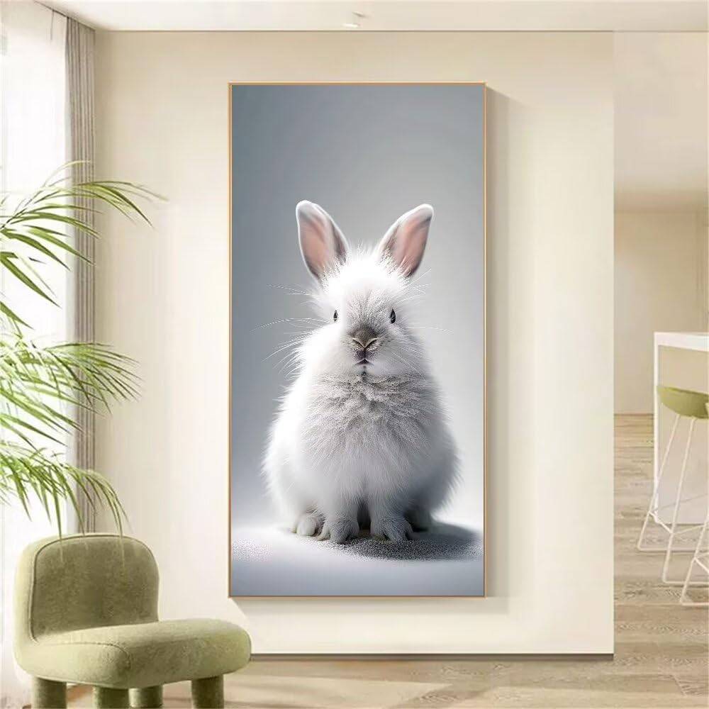 Peinture Numero Adulte Lapin animal Peinture par Numero Adulte, DIY Peinture à l'huile par Numéros, Kits de Peinture Numéro Loisir Creatif Enfant Ldéal Comme Cadeau, Décoration Maison 60x120cm s-571