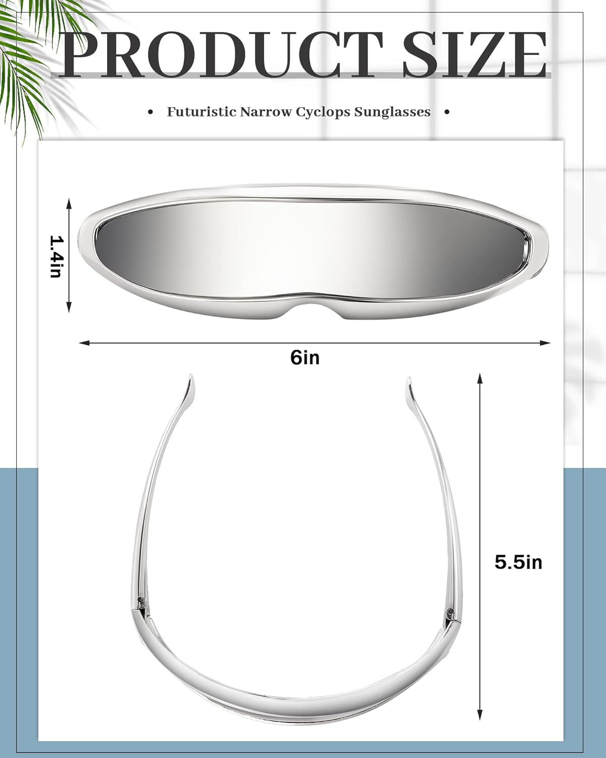 4 Pairs Futuristic Narrow Cyclops Sunglasses Robot Space Costume Color Mirrored Lens - Image 2