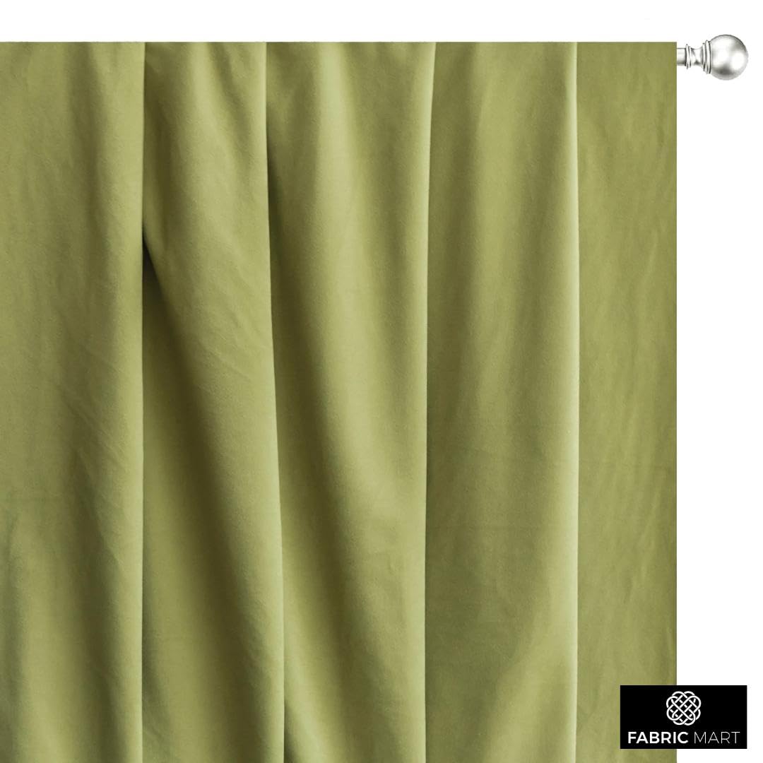 Fabric Mart Direct Oliva claro Tela por Metro, 137 cm o 54 pulgadas Ancho Verde Terciopelo Tela, 1 medidor continuo Terciopelo de felpa de alta calidad Tela, Telas Para Tapizar, Cortinas Cojines