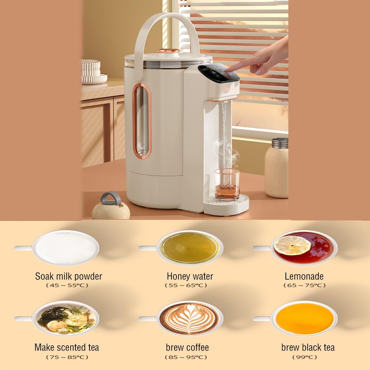 dispensador de agua fria y calienteDispensador de agua caliente instantáneo pequeño, todo en uno, con calefacción de escritorio, puro, para el hogar, 2,3 L/2,5 L(Color:2.5L)