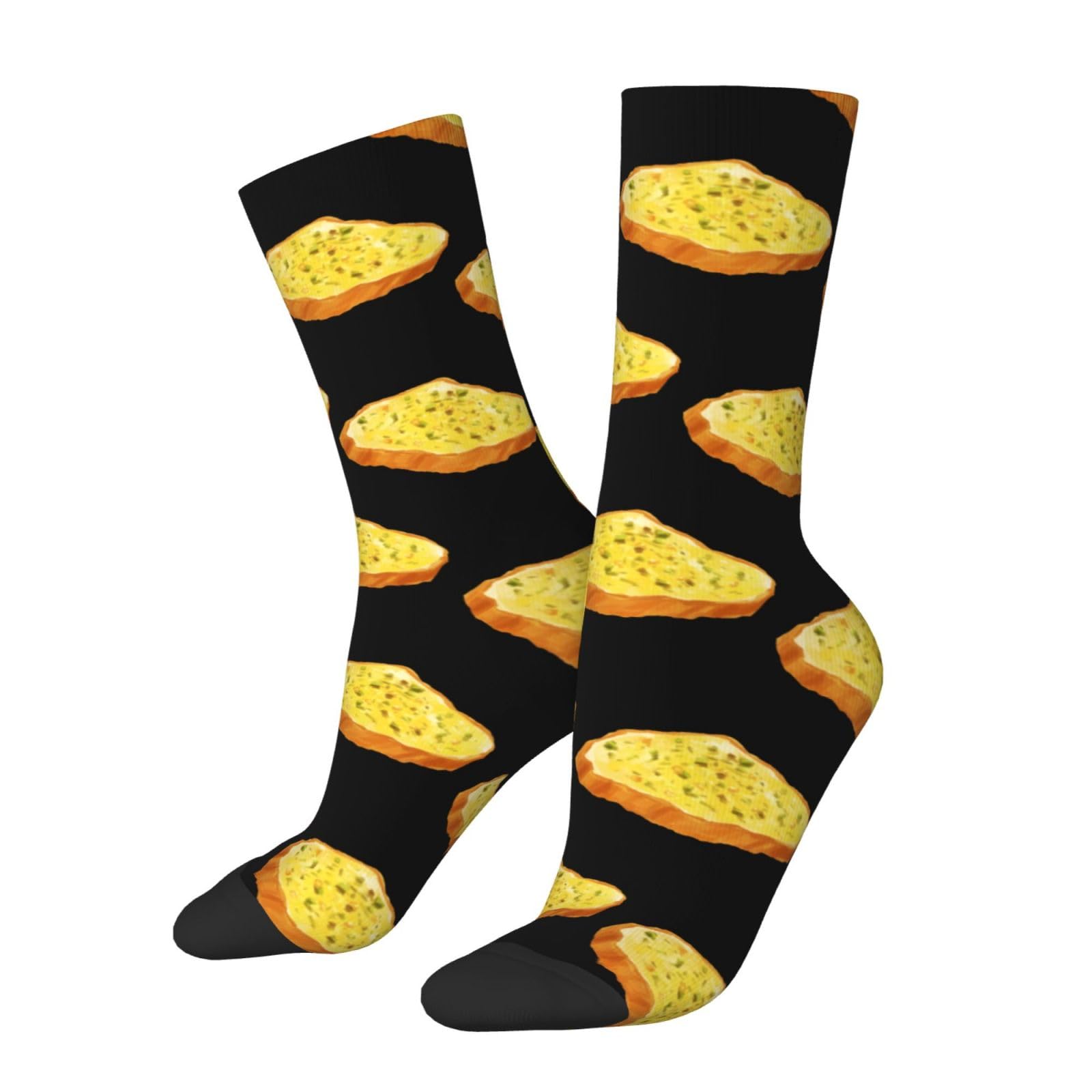 DISNIMOO Garlic Bread Socks Funny Novelty Crew Socks Gift For Men Women Teen