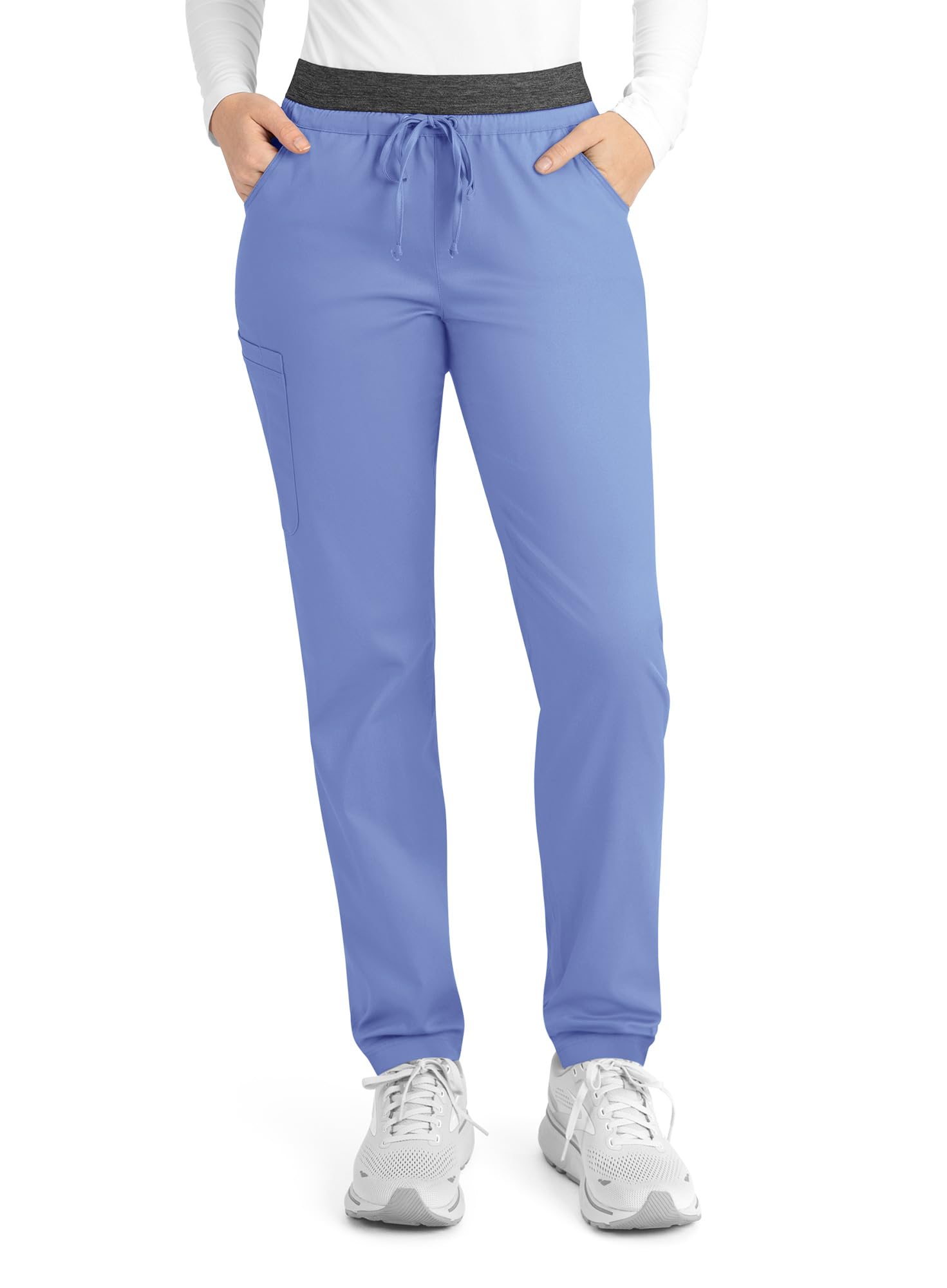 Maevn Matrix Full Heather Elastic Waistband Jogger Scrub Pant (Small, Ceil Blue)