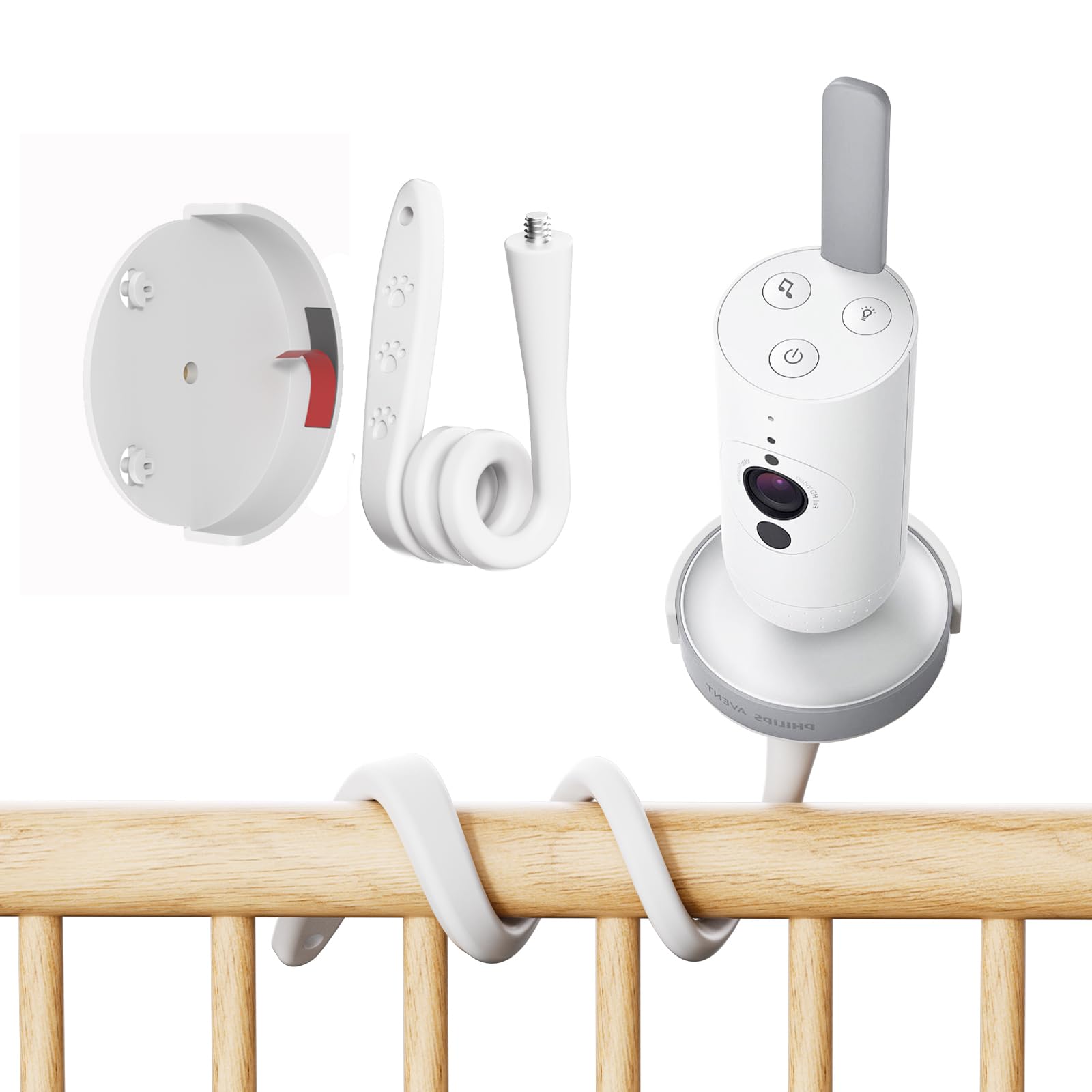 Tyeyober Flexible Twist Clip holder for Philips Avent Baby Monitor,Monitor holder for Philips Avent baby monitor SCD923/26,SCD921/26,SCD643/26,SCD973/26,SCD951/26,Flexible Twist Bracket — image 1