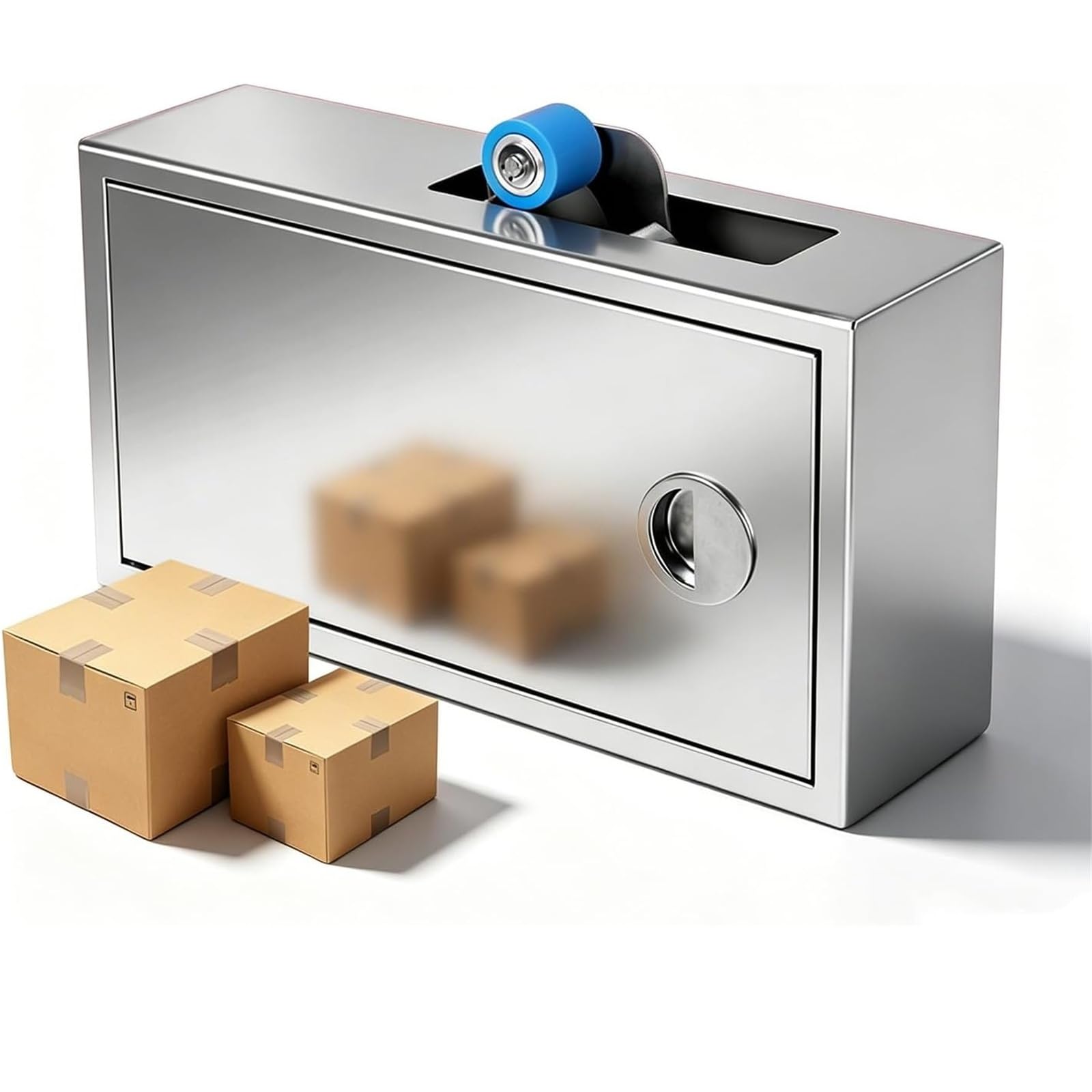 Karton-Versiegelungsmaschine, automatischer Bandschneider und manueller Spender, Edelstahl-Industrieverpackung für 2,5cm breites Band, geeignet für den Heim- und Geschäftsgebrauch