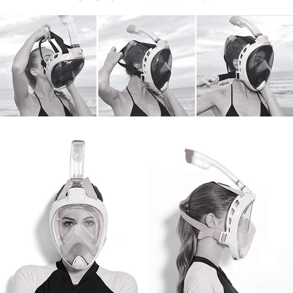 Gafas de Buceo con esnórquel de Cara Completa, máscara de esnórquel para Adultos, Hombres y Mujeres, esnórquel seco Completo, Espejo antivaho, Equipo Profesional, Conjunto de máscara de Buceo