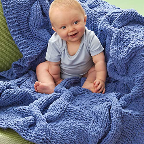 Image of Bernat Baby Blanket Yarn, 3.5 oz, Gauge 6 Super Bulky, Baby Denim