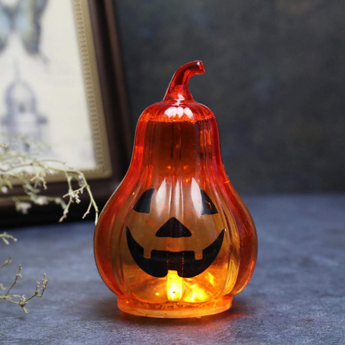 3 Pezzi Luce Zucca LED Halloween in Pvc, Decorazione Luminosa