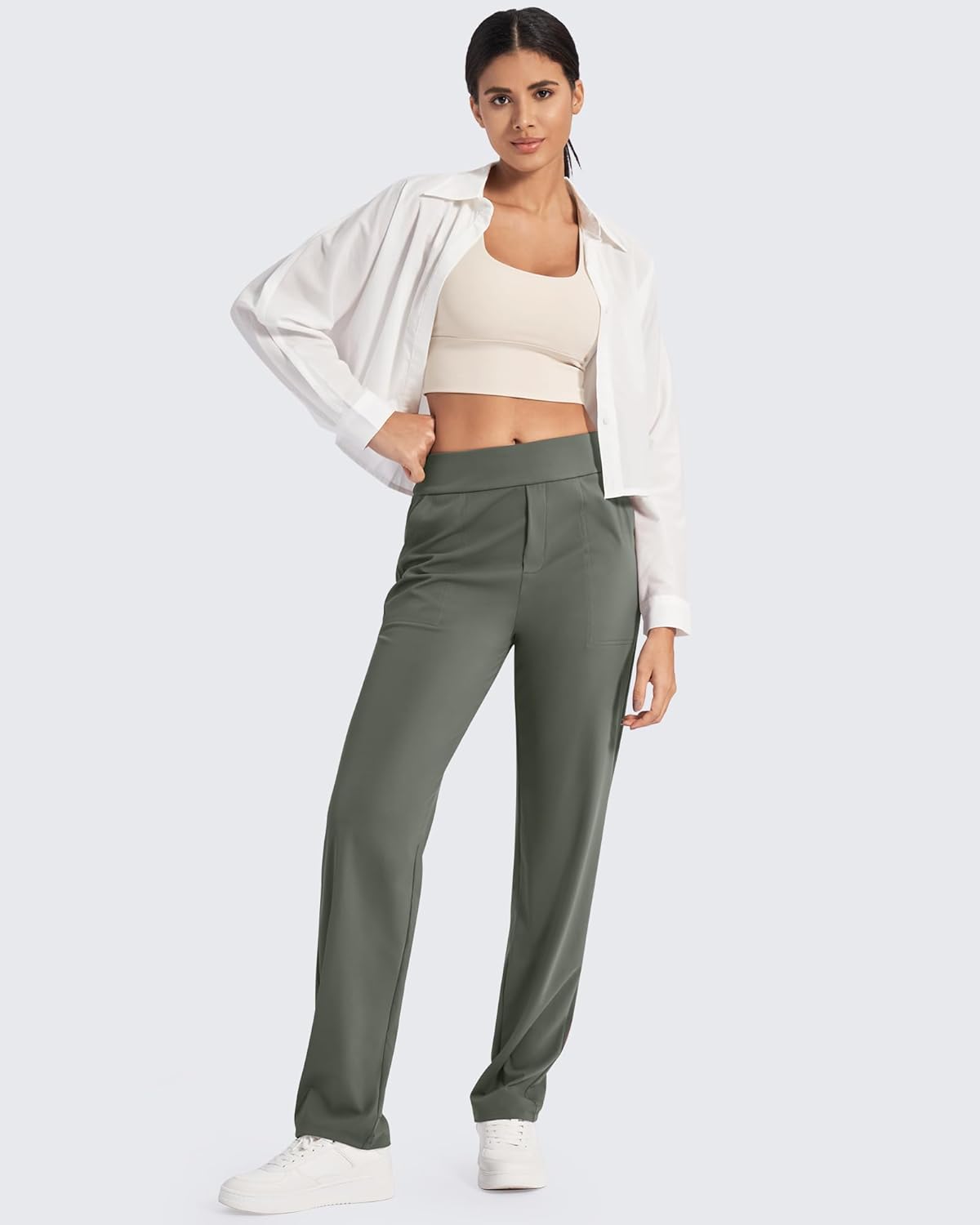 G4Free ShiftReady Yoga Pants Women High Waist Dress Work Pants with Pockets Straight Leg Business Casual Trousers 28"/30"/32" - Image 6