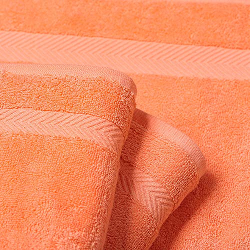 SEMAXE Towel Luxury Bath Towel Sets for Bathroom. Hotel & Spa Quality. 2 Large Bath Towels, 2 Hand Towels, 4 Washcloths. Premium Collection Bathroom Towels (Orange+Purple, 8 Towel Set) - Thumbnail 6