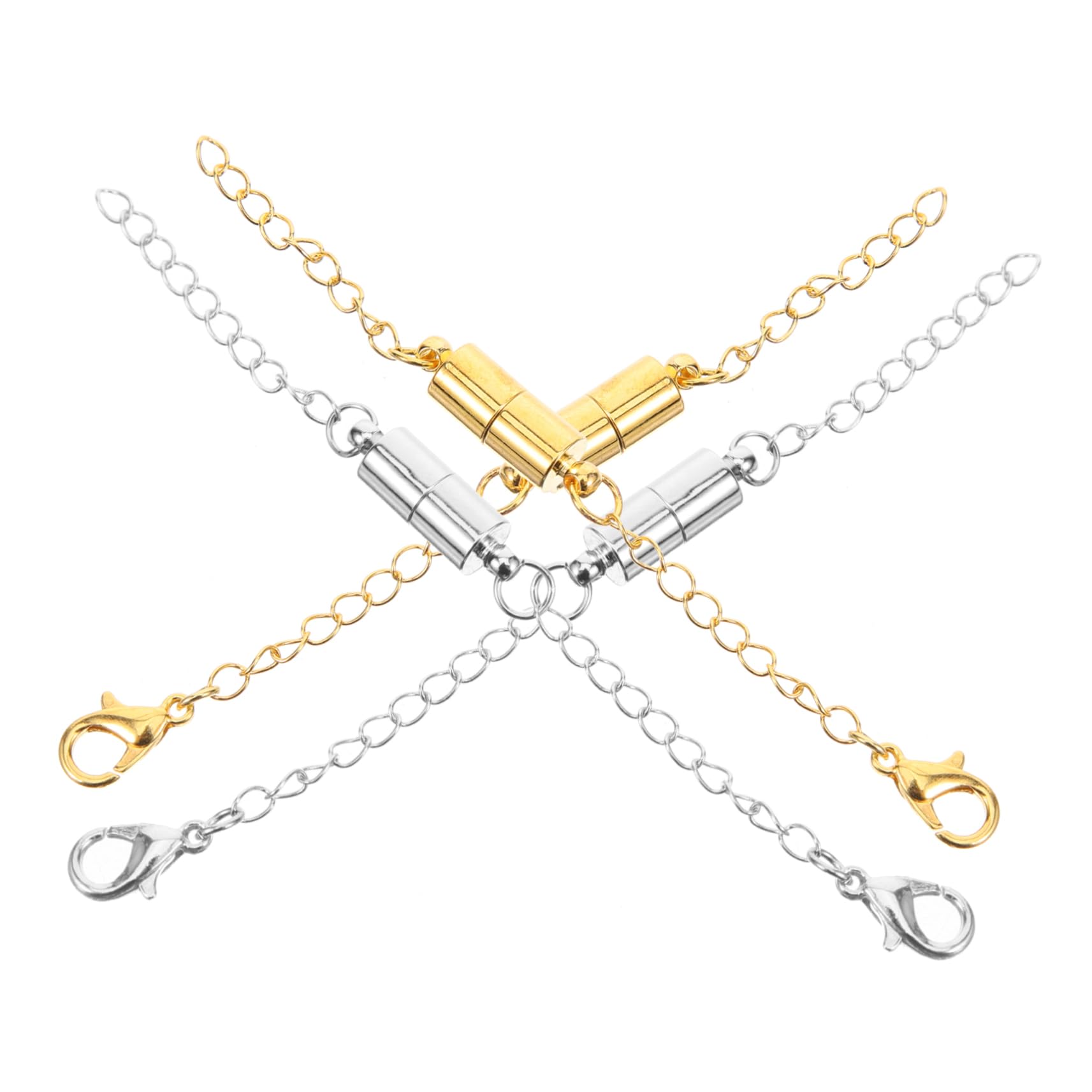 Housoutil 5 Sätze Kettenverlängerung Magnetischer Halskettenverlängerer Mit Karabinerverschluss Für Diy Schmuck Und Anpassung 4 Stück * 5