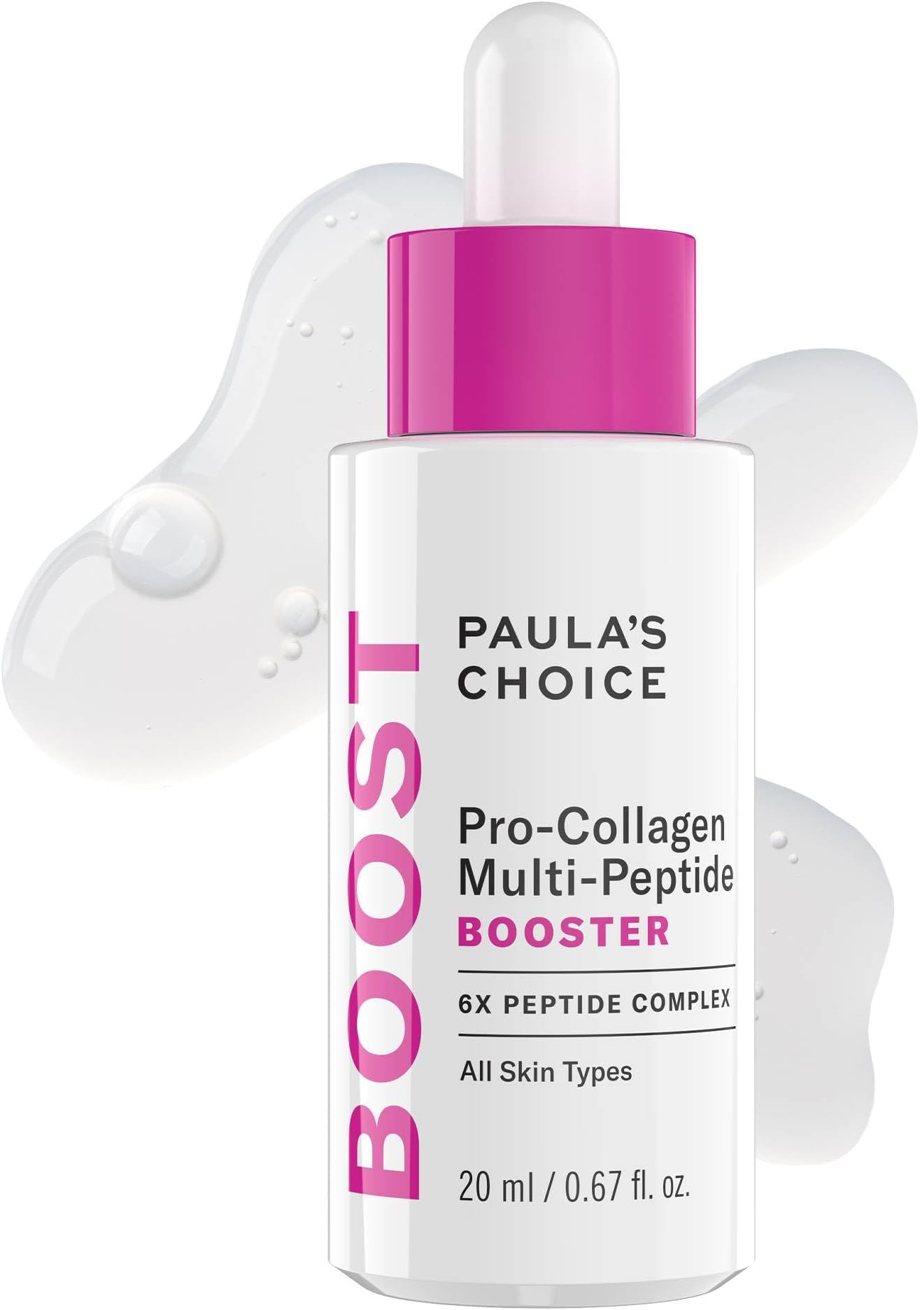 Pro-Collagen Multi-Peptide Booster Serum for Fine Lines & Wrinkles, Supports Collagen Production with Plumping Hyaluronic Acid & Amino Acids, Fragrance-Free & Paraben-Free, 0.67 Ounces