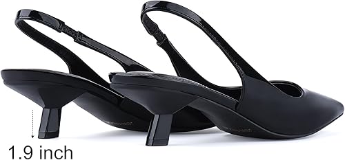 Vista 4 de JENN ARDOR Tacones de gatito cerrados para mujer, con puntera puntiaguda, elásticos, tacones bajos sexys, para novia, boda, invitada de graduación