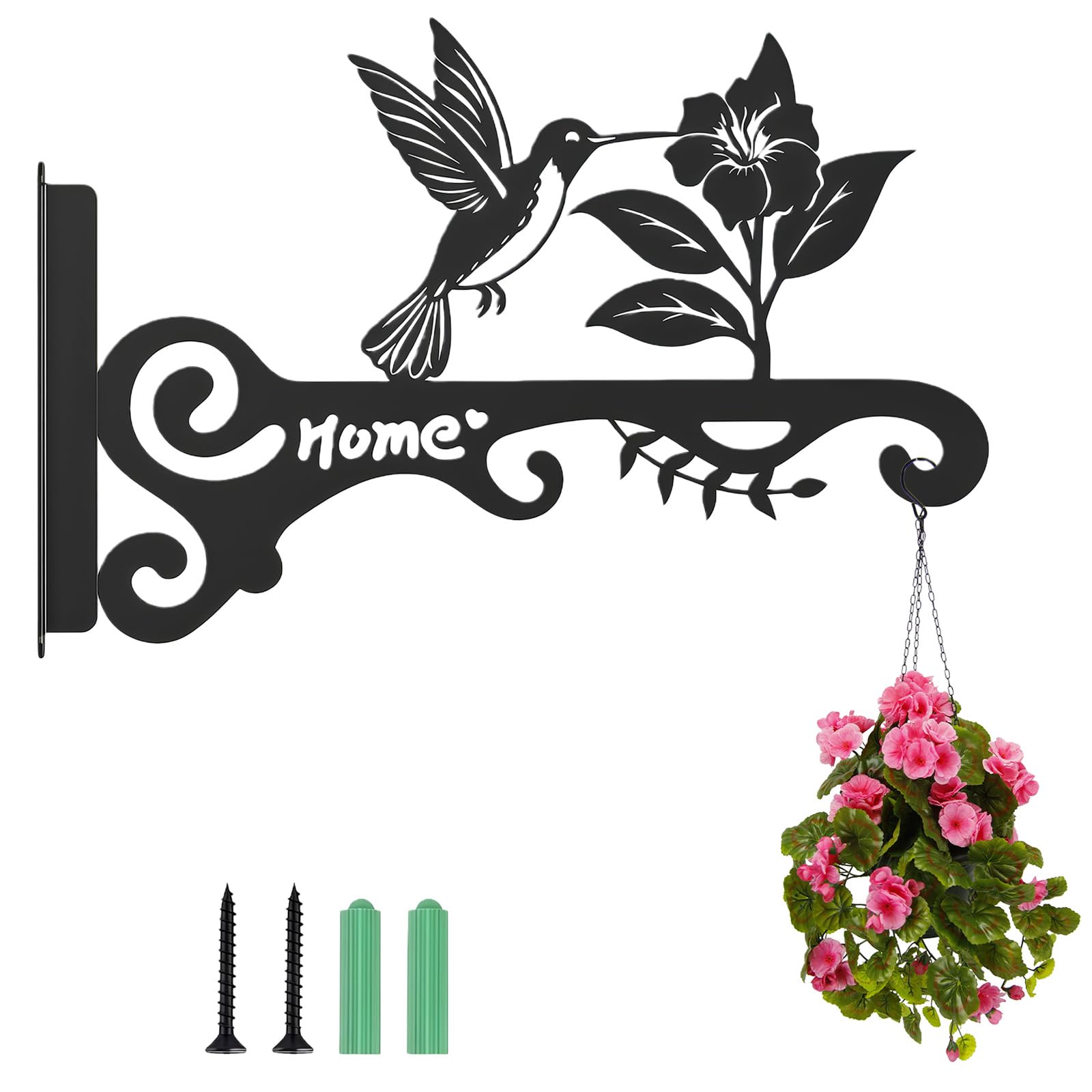 AWSOLAR Metal Blumenampel Halterung, Robuste Wandhaken Blumenampel