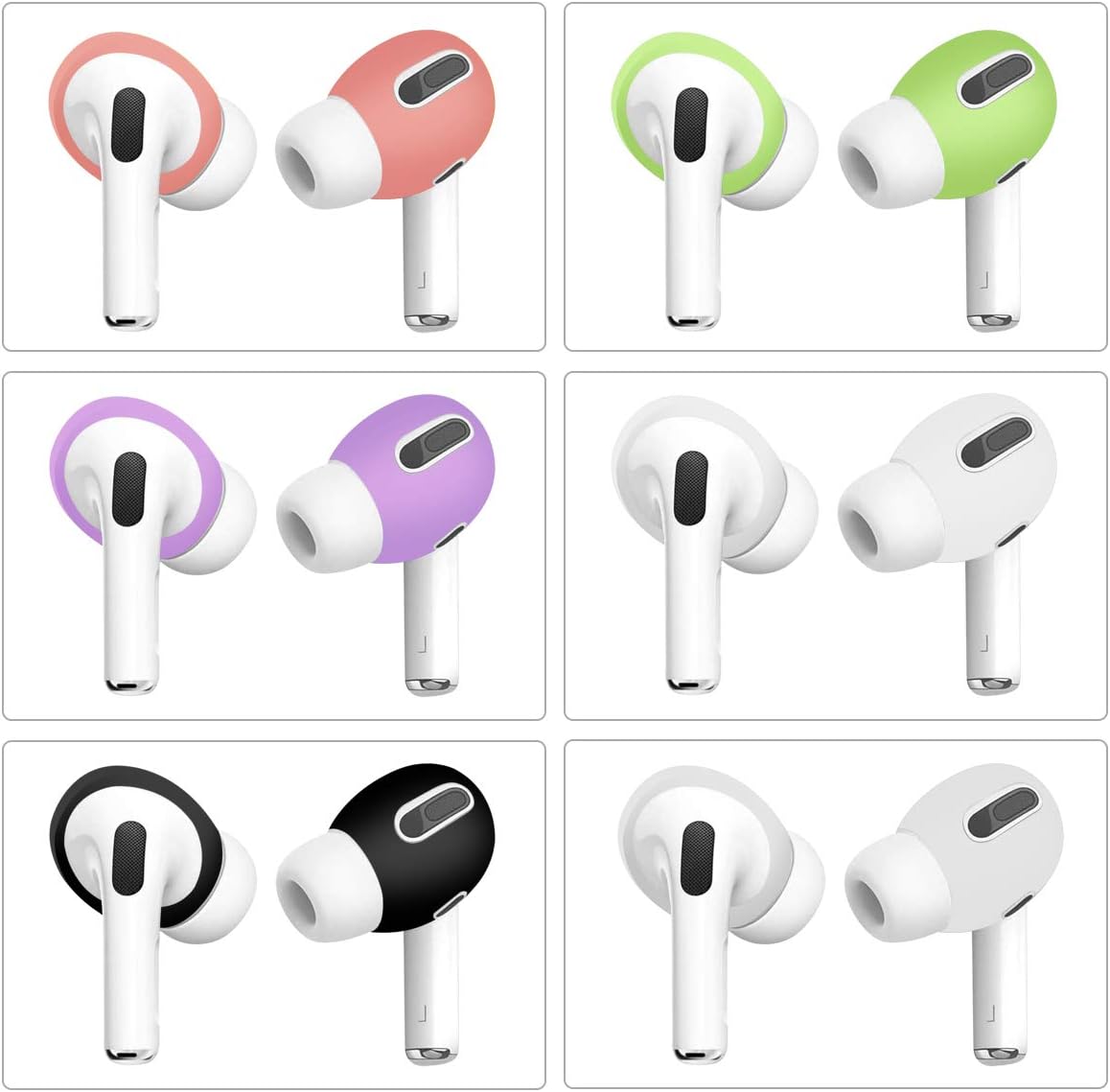 Discount 90% 6 Pieces Airpods Pro Ear Tips,【 Fit in The Case】 Anti-Slip Replacement Protective Silicone Ear Buds Tips Covers Accessories Compatible with Apple AirPods Pro (Black/Purple/Green/Pink/White/Clear)