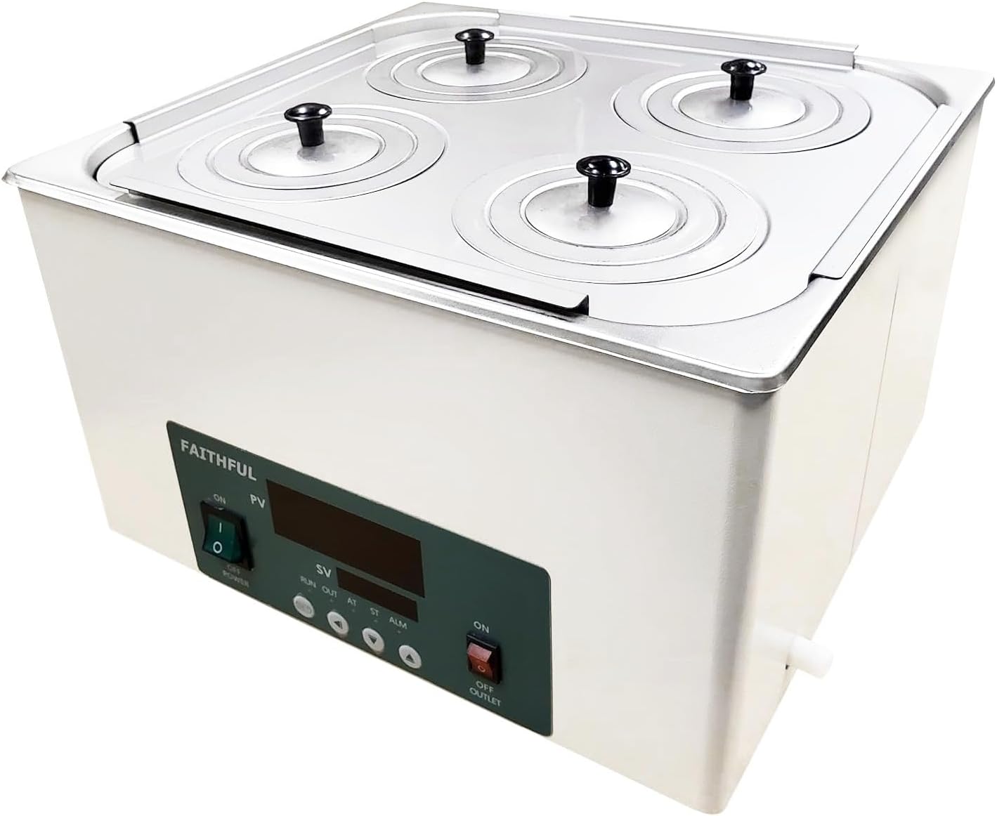 Digital Thermostatic Water Bath, 1 Chamber with 4 Openings, 12 L Capacity, 110V