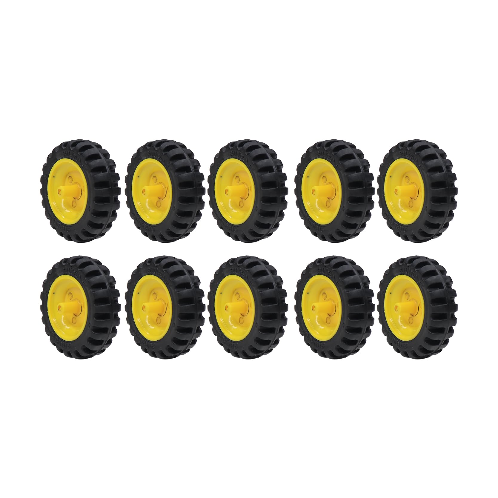 Electronic Spices 40mm x 12mm Yellow Robotics Toy Smart Car Wheel | Durable Plastic Tyre with Grip Pack of 4-image-5