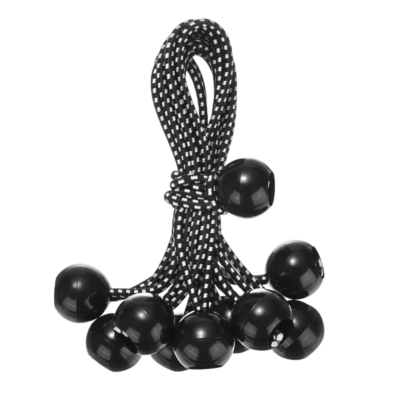 M METERXITY 10-Pack Ball Bungee Cords, 6 Inch High Elastic Canopy Tarp Tie Down Bungee Balls for Camping/Tent/Cargo Holding Wire Hoses/Patio Umbrellas/Shelter [Black White]