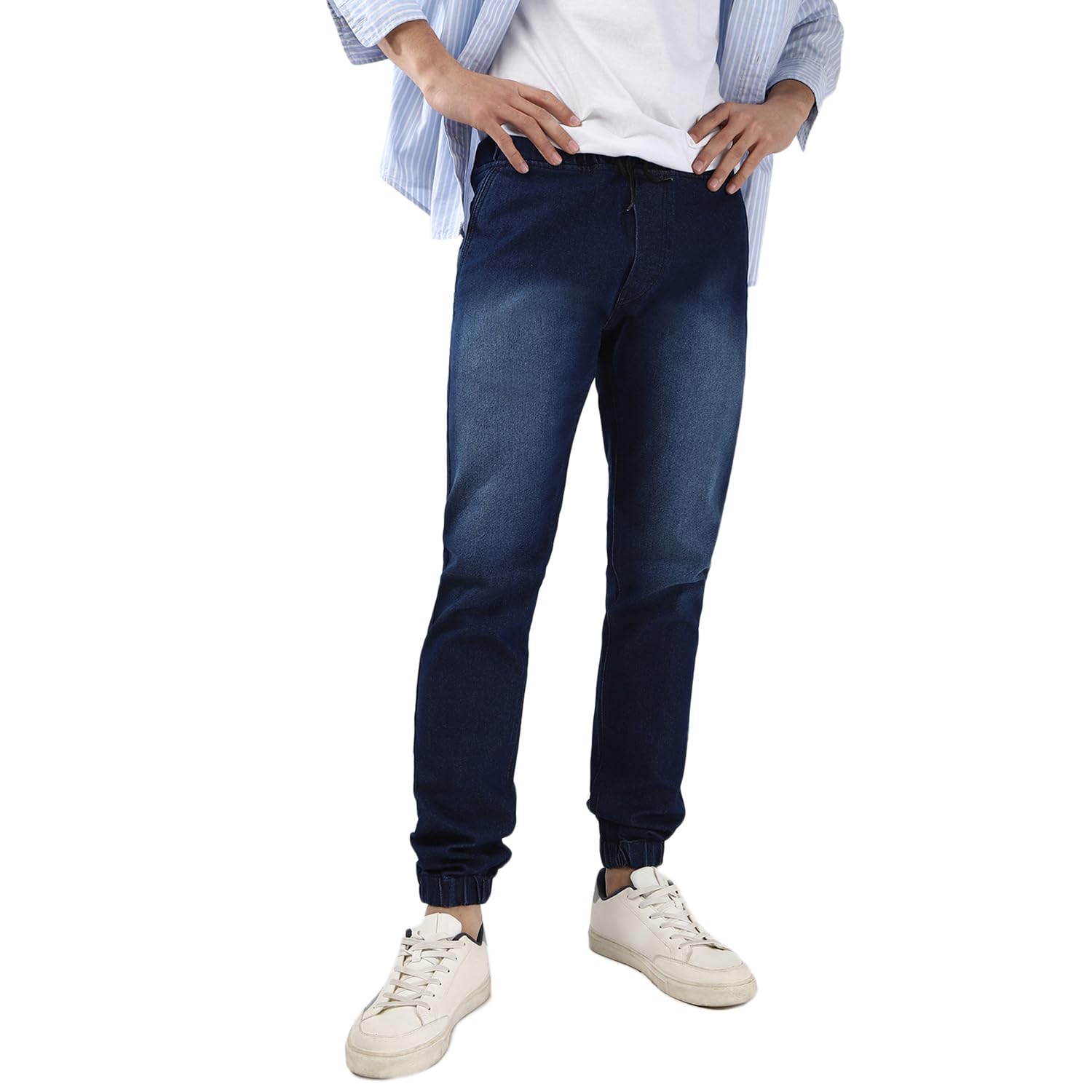 Urbano Fashion Men's Slim Fit Joggers (jog-hps-mblue-40-01_Blue_40)