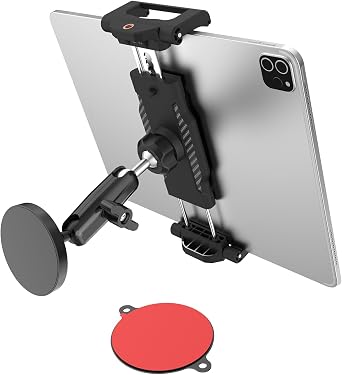 Magnetic Tablet Holder for Forklift, Gym, Fridge, Warehouse, Whiteboard, Kitchen, 2.55" Strong Magnet Base, Aluminum Flexible Arm Mount for iPad Pro/Air/Mini, Galaxy Tab, iPhone, Fits 615.6" Devices