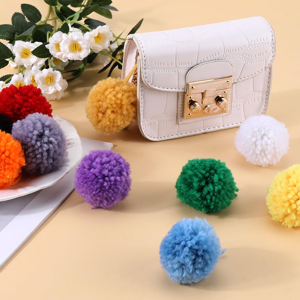 GORGECRAFT 20 PCS 10 Colors Yarn Pom Poms 1.8 Inch Large Multi