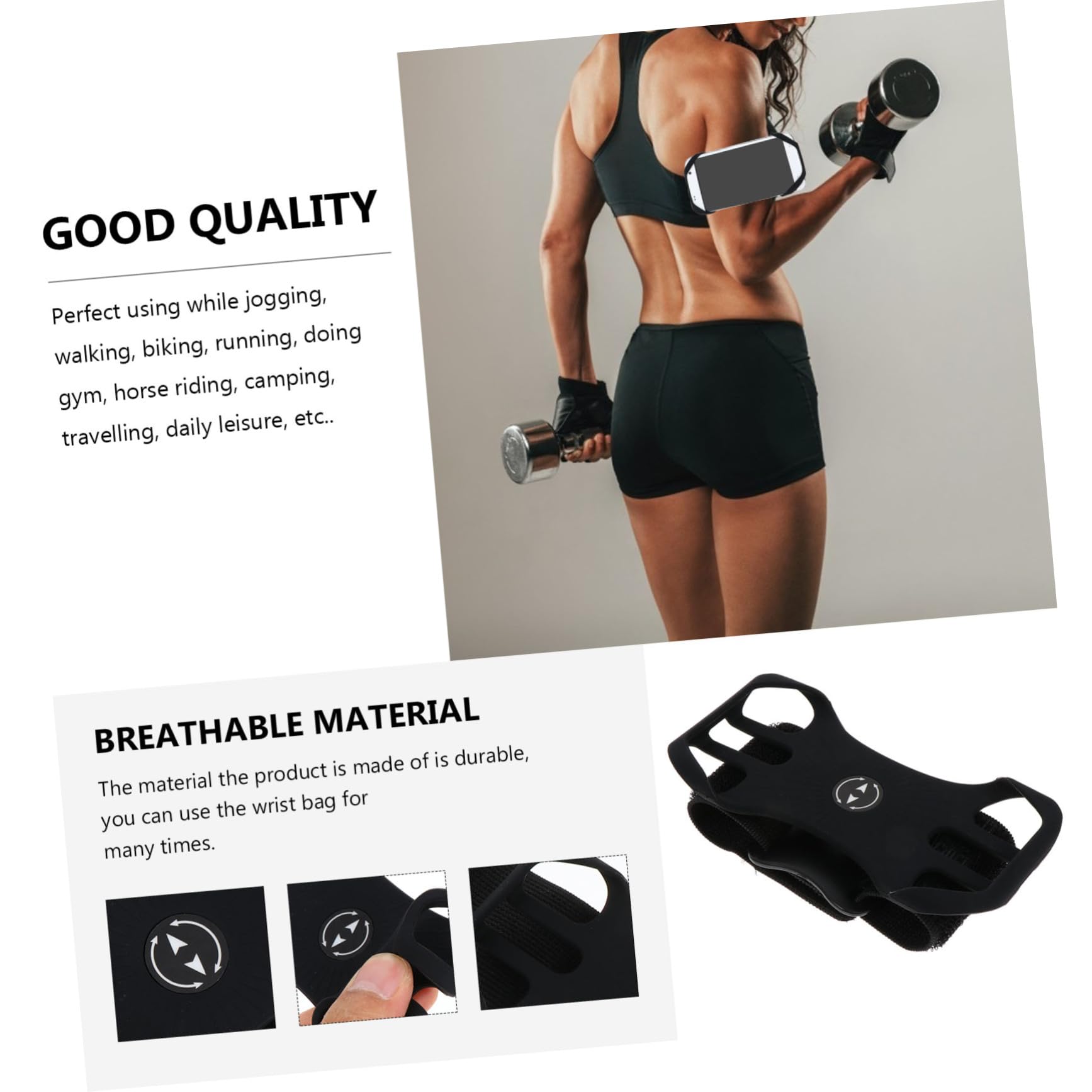 Tofficu 3 Sätze Arm Bag für Verstellbare wasserdichte Handyhalterung für Running Cycling für Smartphones Schweißresistent Schwarz Design