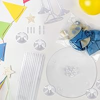 Vista 61 de Juego de decoraciones para fiesta de cumpleaños número 16, serpentinas moradas con soporte de globo de mesa morado, decoraciones de fiesta