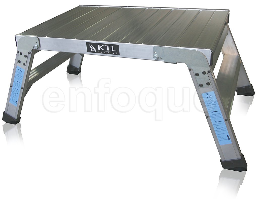 KTL Plataforma de Trabajo Profesional de Aluminio Plegable 2 peldaños 60x90 Serie Karla