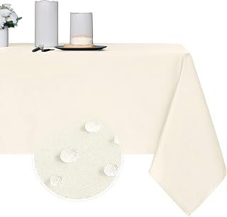Obstal 210GSM Rectangle Table Cloth, Ivory,60 x 60 Inch