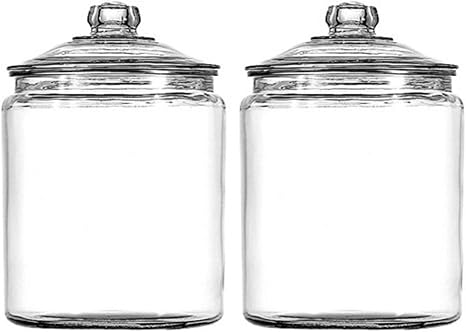 Anchor Hocking Heritage Hill 1 Gallon Glass Jar with Lid, Set of 2
