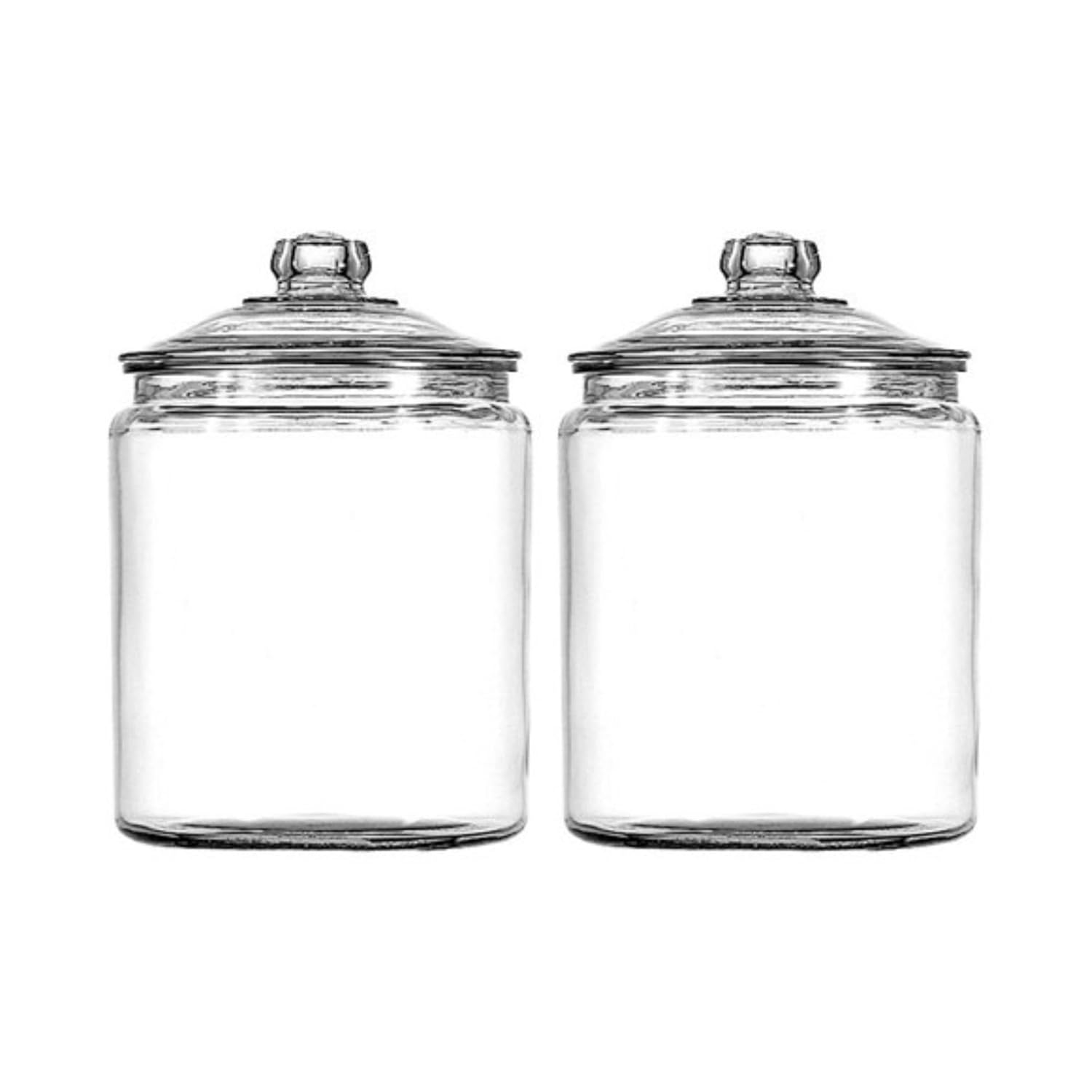 Anchor Hocking Heritage Hill 1 Gallon Glass Jar with Lid Set of 2
