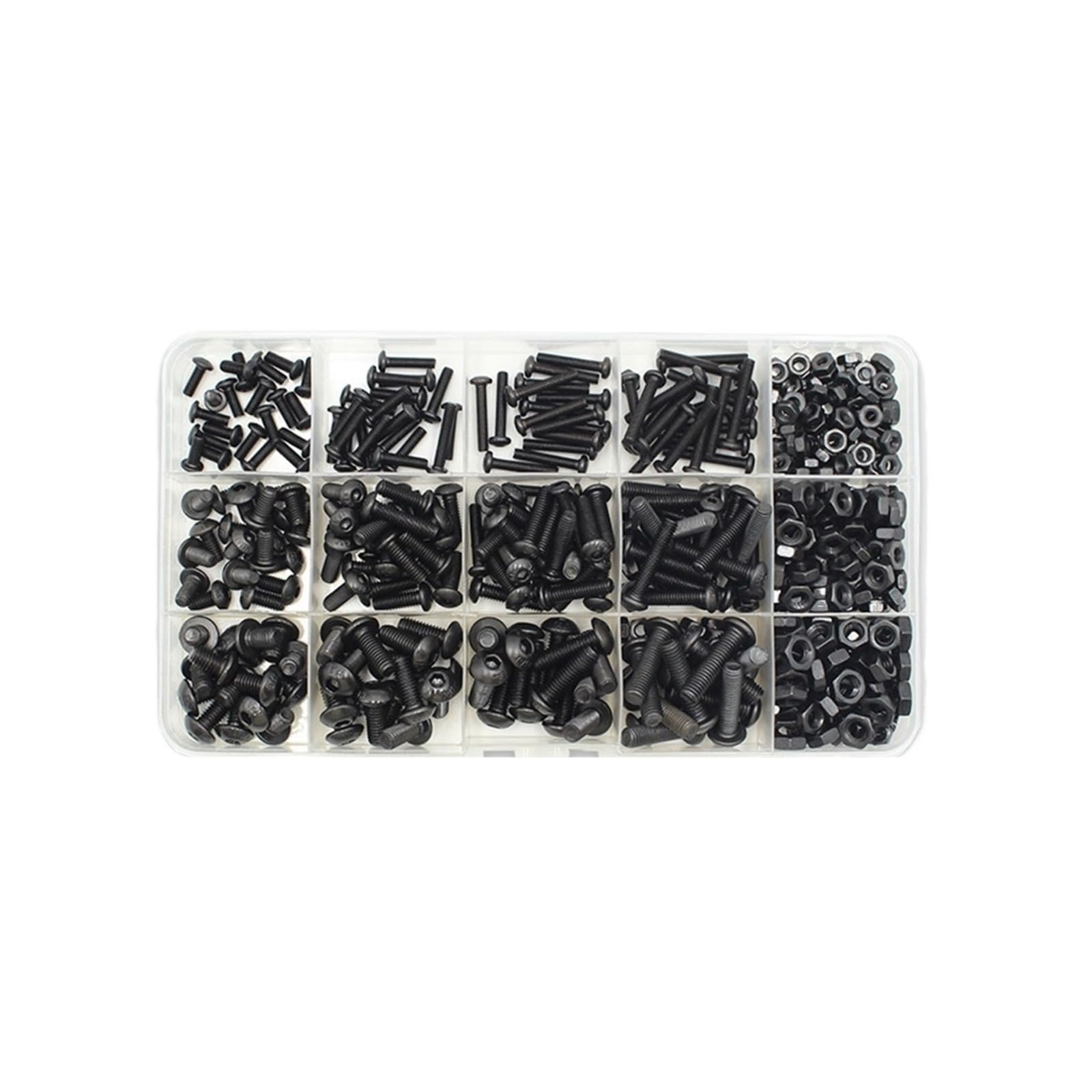 2510 Pcs M2 M2.5 M3 M4 M6 Hex Socket Round Button Head Screws, Nuts and Washers Kit, Grade 10.9 ISO7380 Allen Drive Fasteners Assortment(M3M4M5 431pcs)