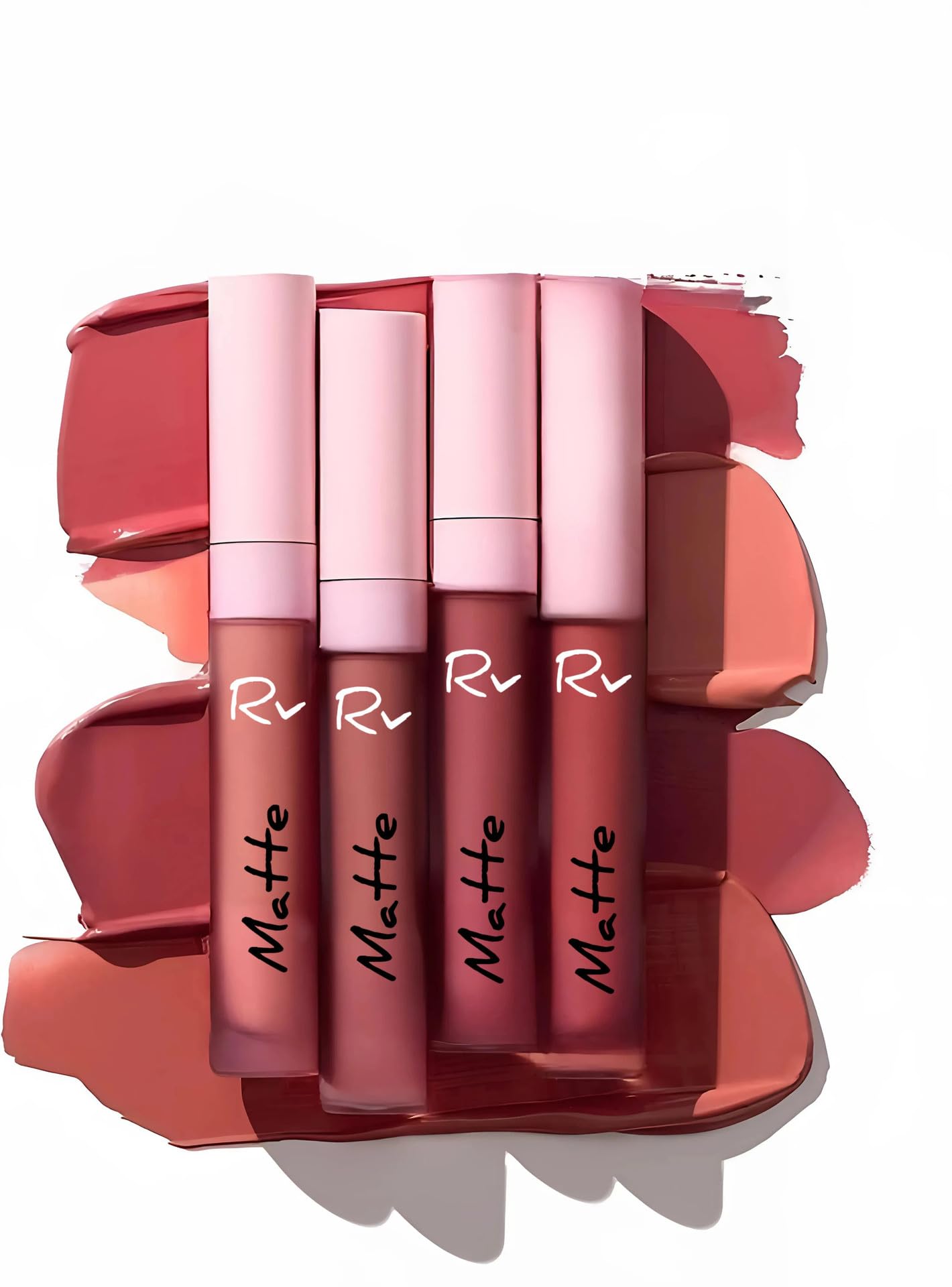 Mini Liquid Lipstick Set of 4 Nude Shades – Long Lasting Non Transfer Waterproof Matte Lip Color Kit for Women, Smooth Lightweight Lip Tint ComboNude, NudeBrown, NudePink, NudeSienna 12ml-image-18