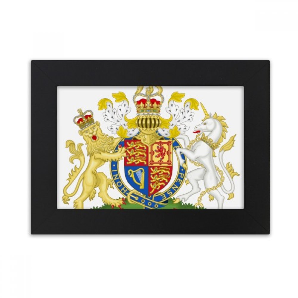 Cadre photo noir 5x7 pouces avec emblème national du Royaume-Uni pour bureau