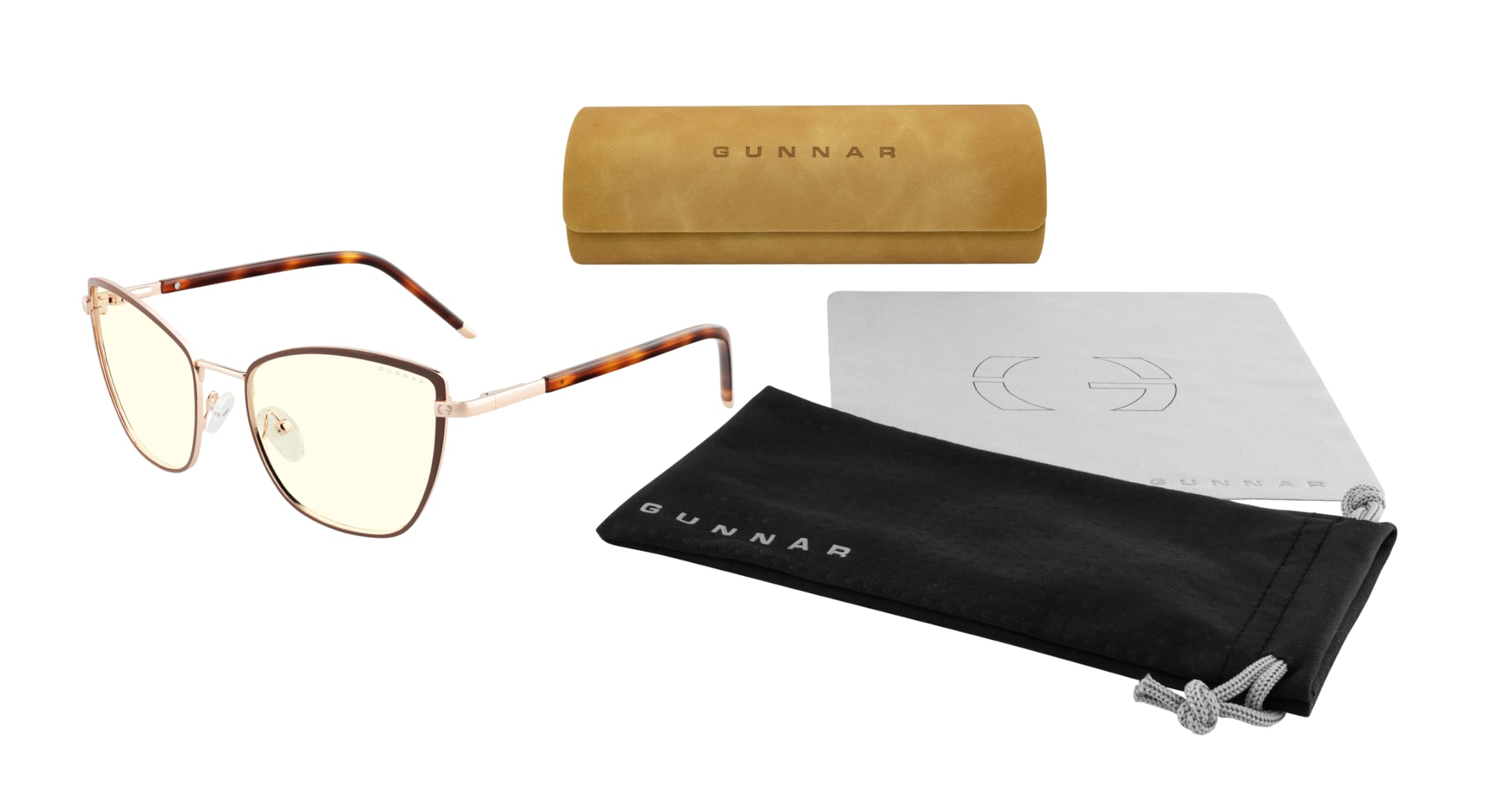 Gunnar Blaulichtfilter-Brille - Erika - Coffee Gold - Clear | Computer-/Gaming-Brille - Erika - Coffee Gold - Clear - 35 % Blaulicht- & 100 % UV-Schutz - Patentiert