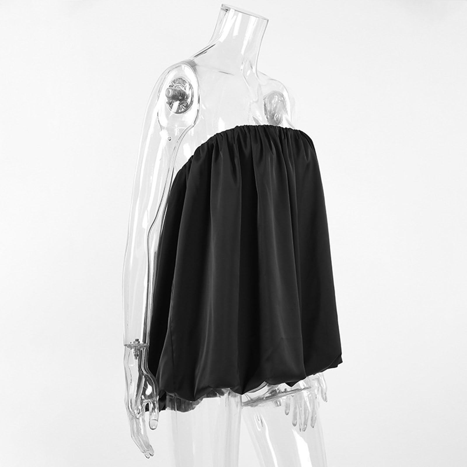 Hauts tube pour femmes sans bretelles, hauts froncés amples, haut bandeau décontracté, débardeurs bandeau sans manches, chemise