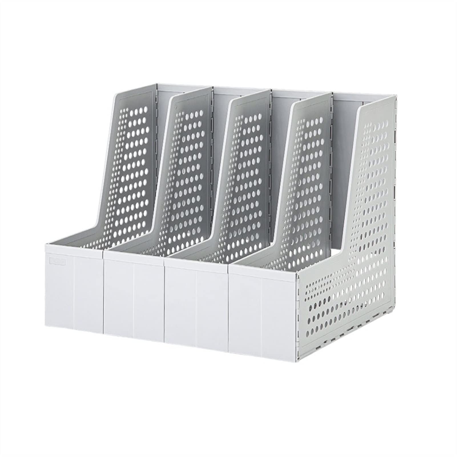Portadocumenti da Scrivania File pieghevole Rack Box di immagazzinaggio di grandi dimensioni Forniture for ufficio Organizer 4 Grid File Book Deposito rivista Vaschetta Portacorrispondenza