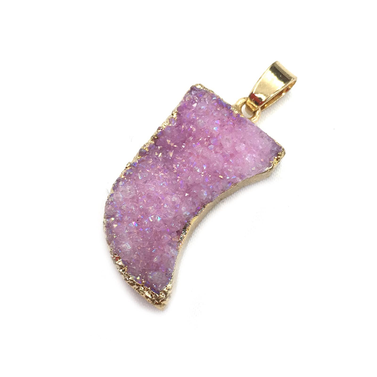 Cristal natural en bruto Colgante de ágata Multicolor con forma de cuchillo de gema de piedra Natural, collar artesanal hecho a mano, pulsera, pendientes, accesorios for mujer de 16x30mm, 2 uds. ( Col
