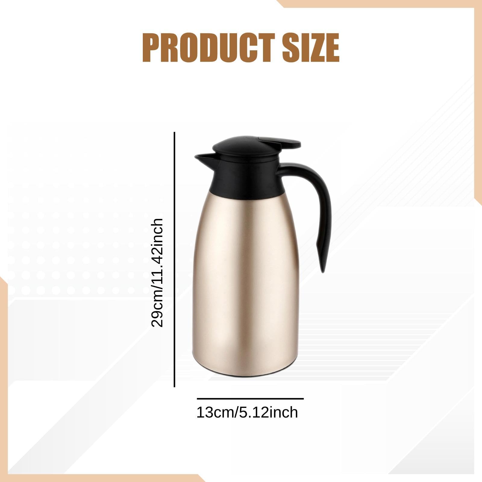 con Beccuccio per caffè, tè E Altre Bevande, Realizzato in Acciaio Inox, Ideale per La Casa O L'Ufficio, Oro