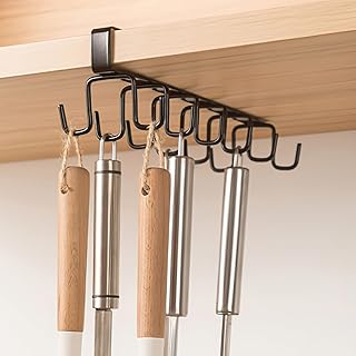 Punch Free Hanging Double Row Hook Rack Over Door No Drill Wall Mounted ...