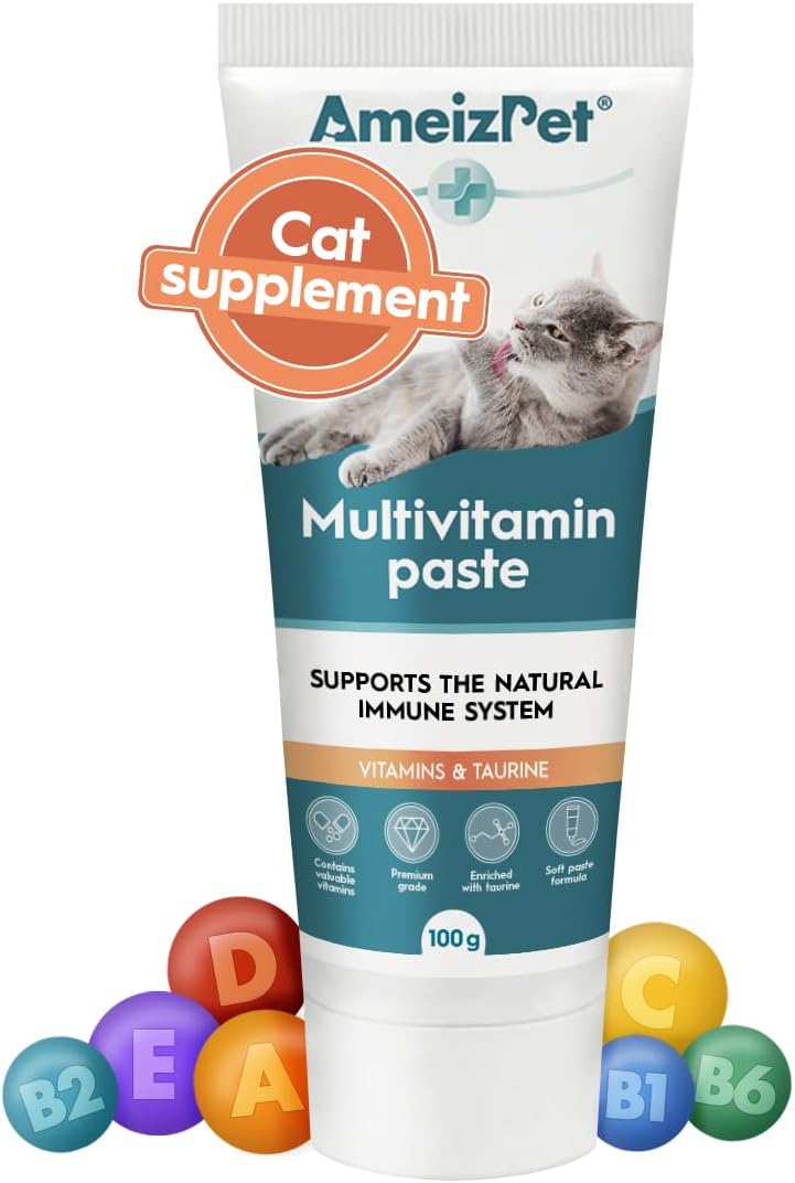 AmeizPet Cat Vitamins Paste, Healthy Snack for Pet Fur and Health, Cat