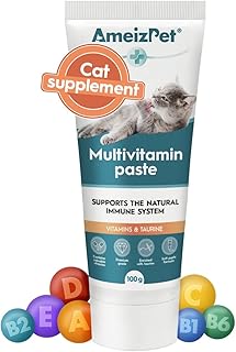 AmeizPet Cat Vitamins Paste, Healthy Snack for Pet Fur and Health, Cat Multivitamins, 100 g (3.5 Oz)