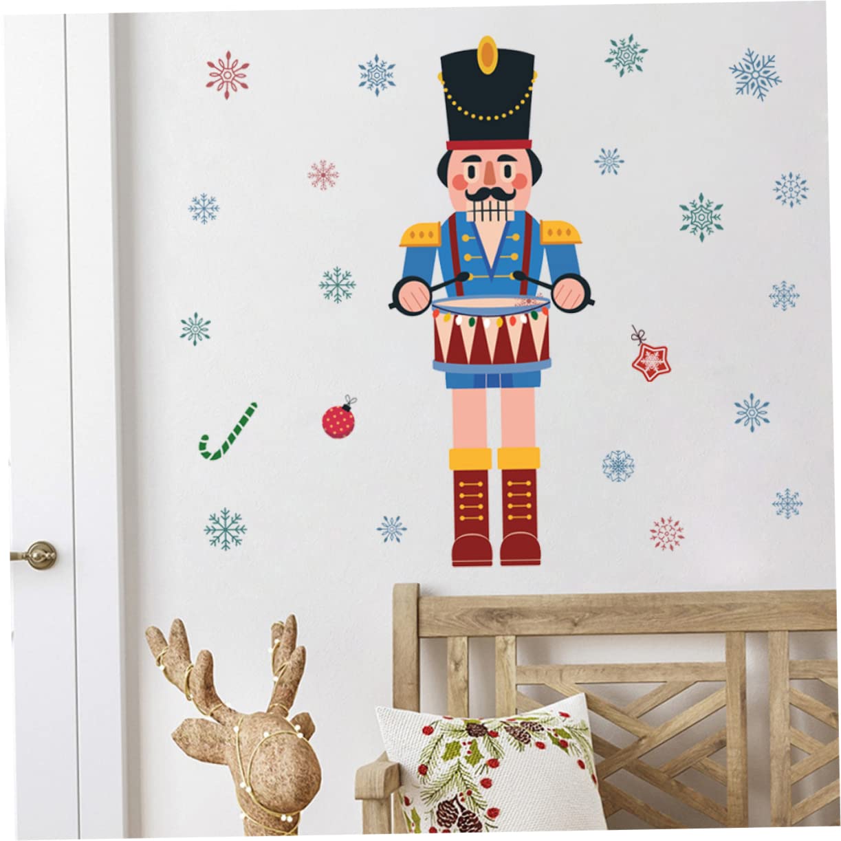 PRETYZOOM 5 Pz Vetrofanie Natalizie Adesivi Per Finestre Decalcomania Della Parete Schiaccianoci Di Natale Decorazioni Natalizie Adesivi Rosa Magneti Da Frigo Adesivi Per Costumi Pvc