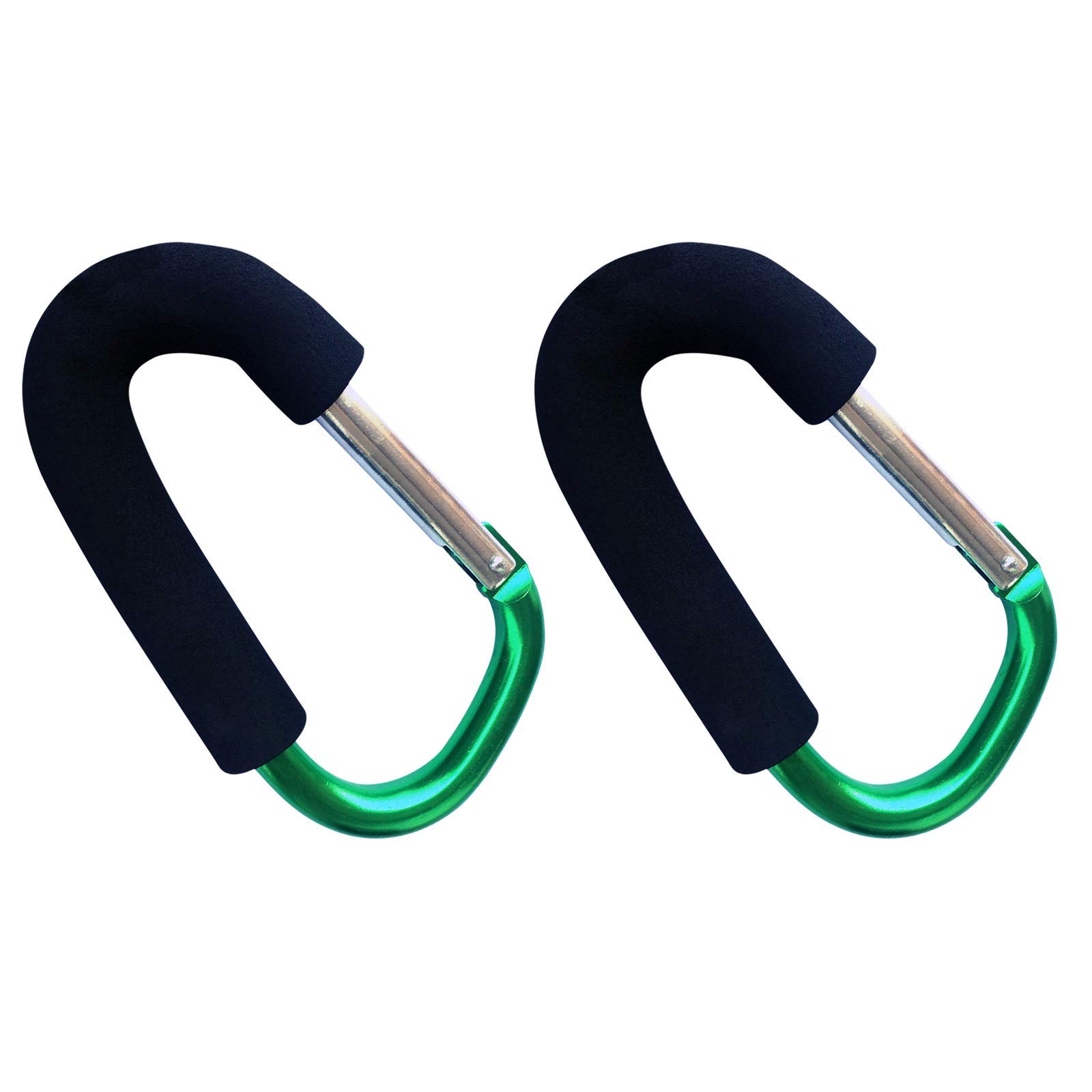 Universal Clip for a Pushchair, Buggy or Pram [Green, Pack of 2]