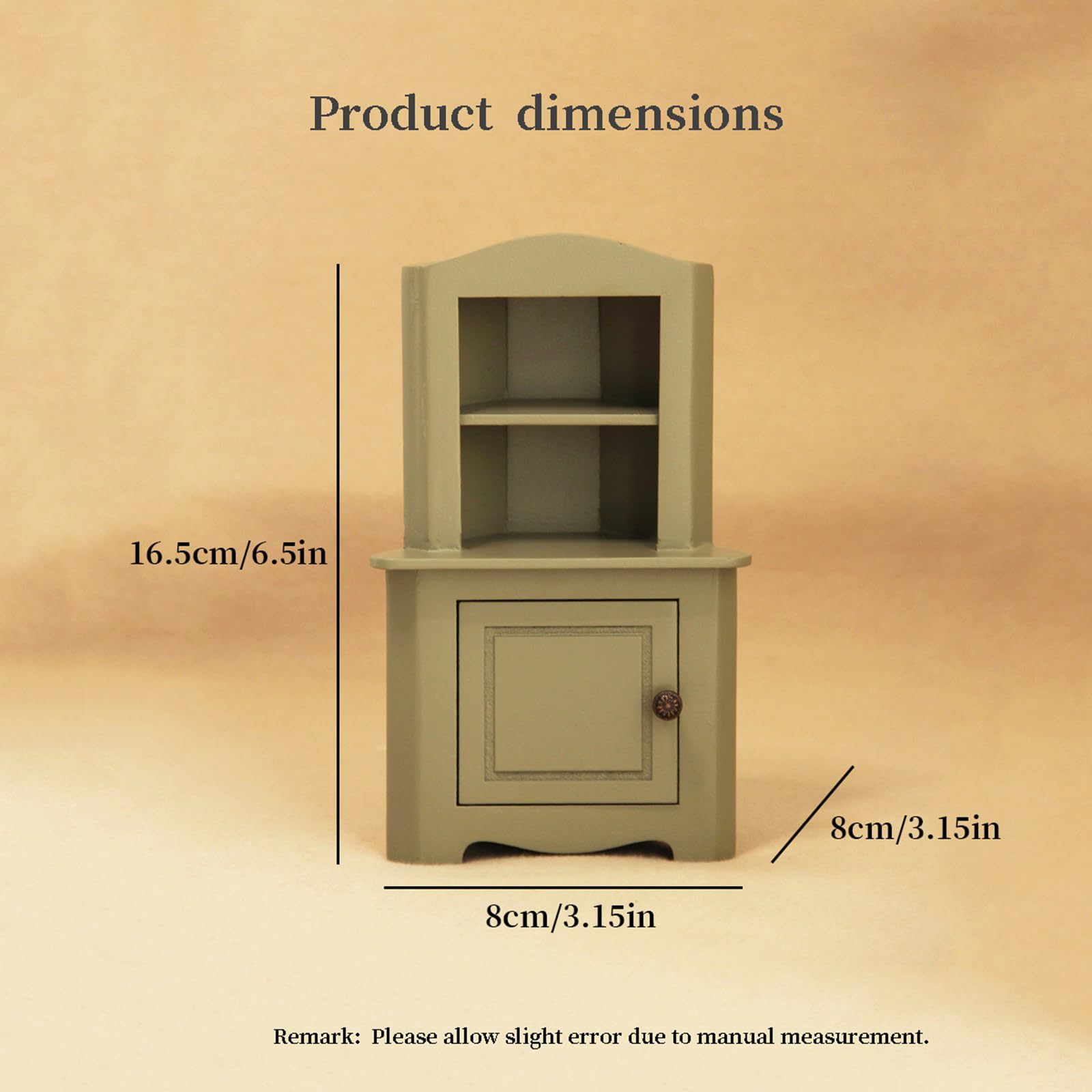 Armario de madera modelo muebles escala 1:12, amarillo